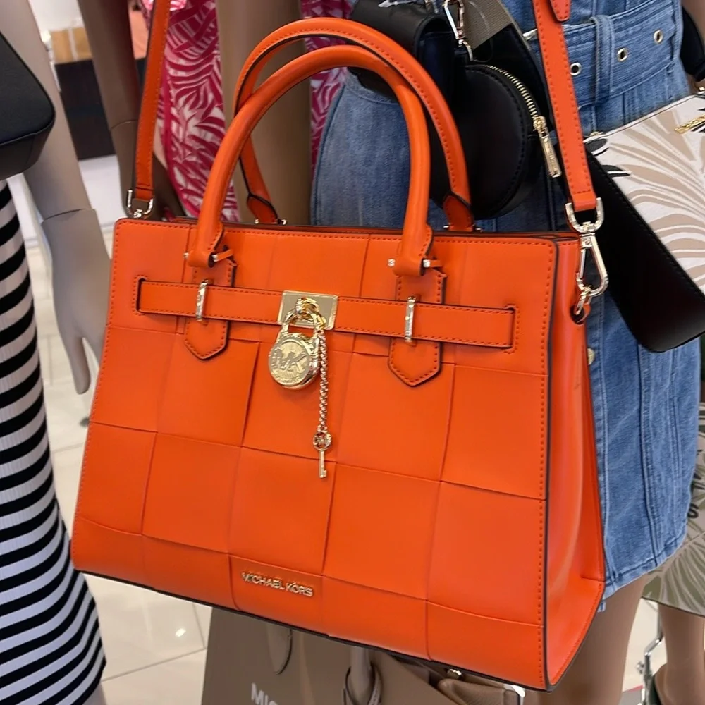 MICHAEL KORS HAMILTON MEDIUM SATCHEL 
 COLOR: POPPY 
NWT - Picture 15 of 16